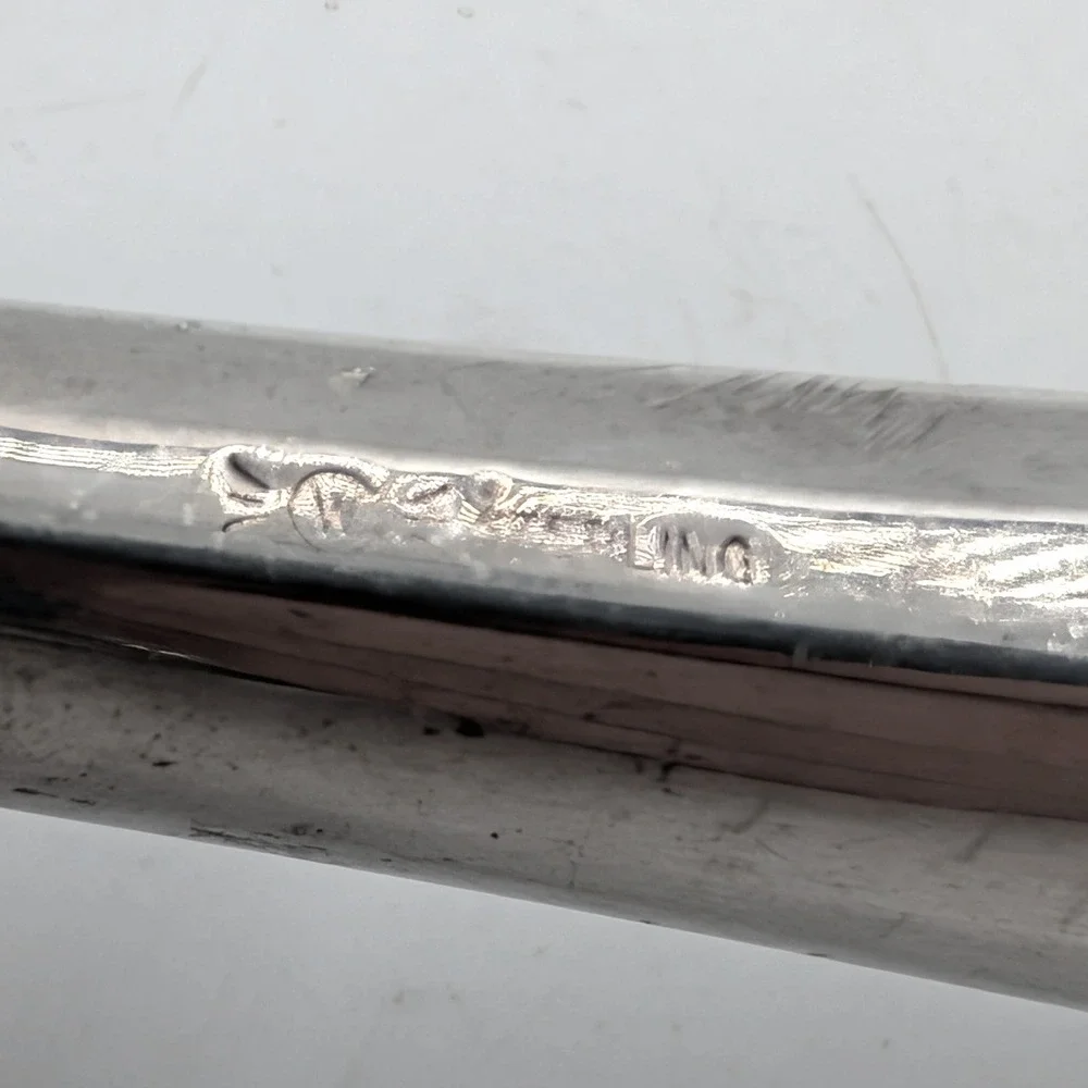 Vtg Web Silver Co Carving Fork Sterling Silver Handle Meat Server 10in Stainless